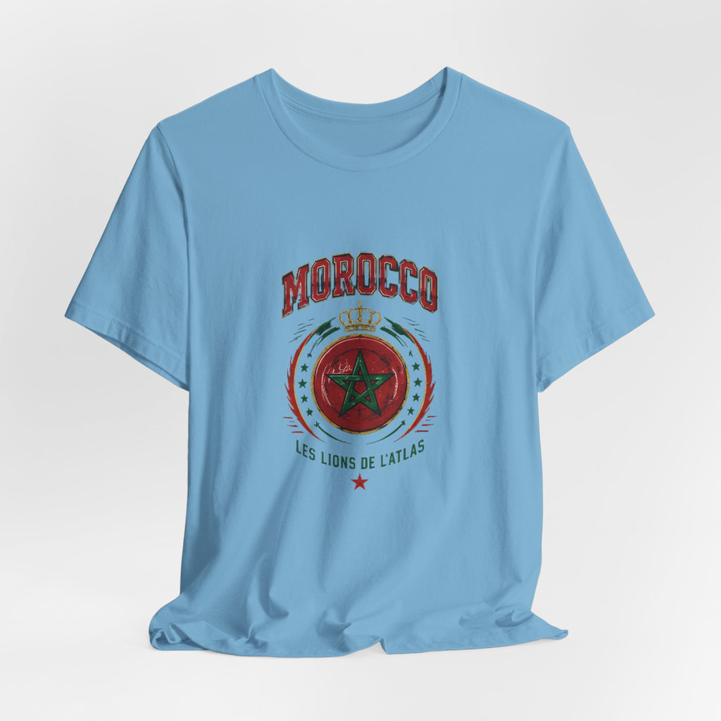 Morocco Crest T-Shirt - 'Les Lions de l'Atlas' Vintage Soccer Tee