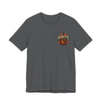 Guitar Coffee Chest Tee - Acoustic Guitar & Coffee Cup Pocket Graphic T-Shirt
