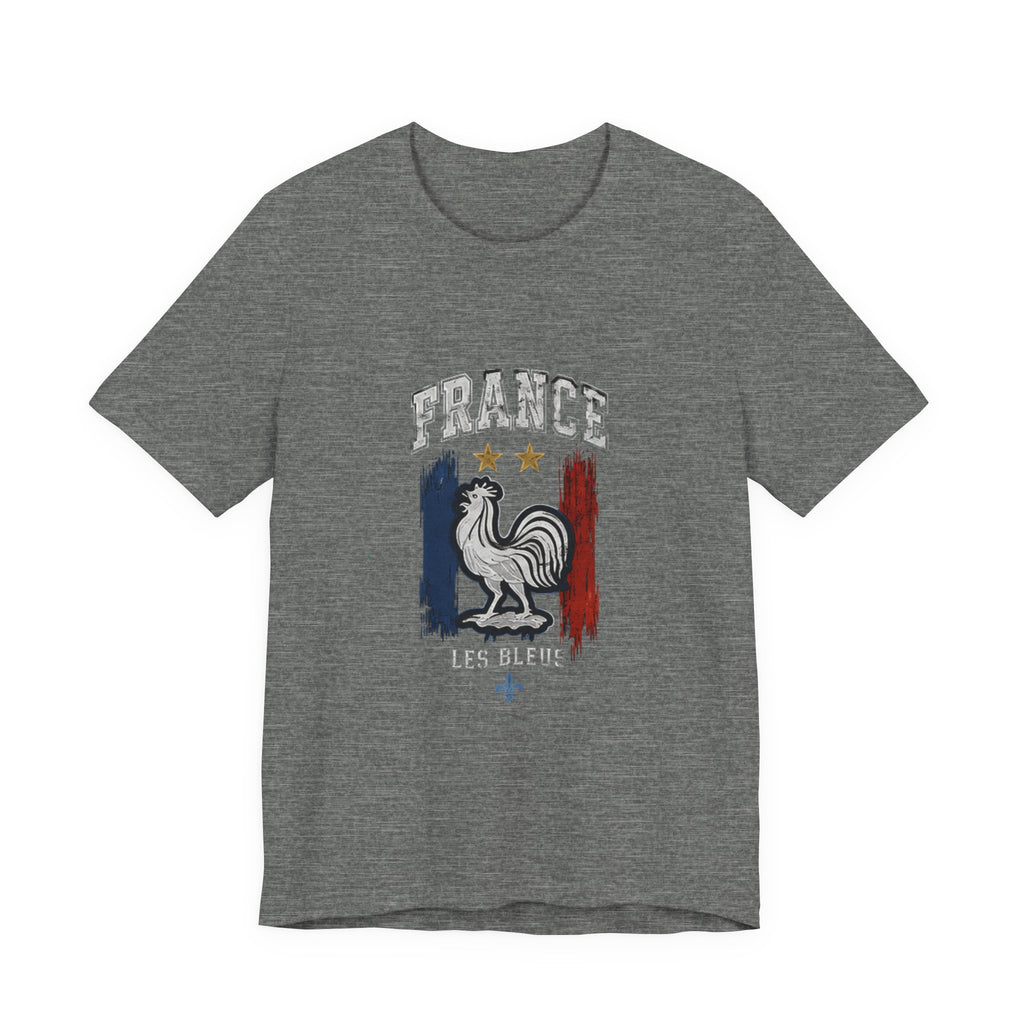 France Rooster Graphic Tee — Les Bleus Tricolor Soccer Shirt