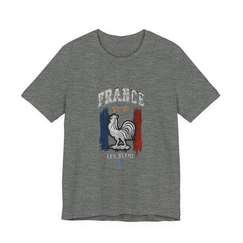 France Rooster Graphic Tee — Les Bleus Tricolor Soccer Shirt