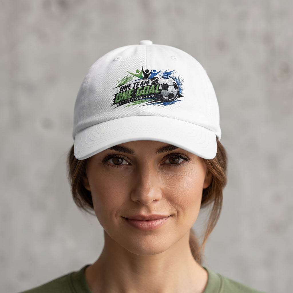 One Team Soccer Dad Cap — Embroidered Sports Baseball Hat