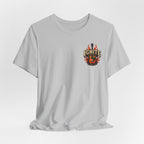 Guitar Coffee Chest Tee - Acoustic Guitar & Coffee Cup Pocket Graphic T-Shirt