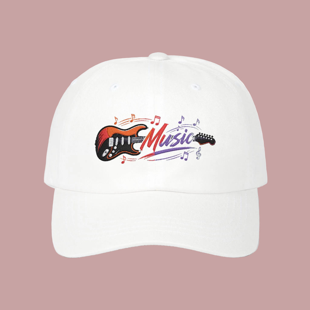 Music Guitar Dad Cap — Vintage Electric Guitar Design