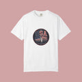 USA Skyline Flag T-Shirt — Patriotic Statue of Liberty Graphic Tee