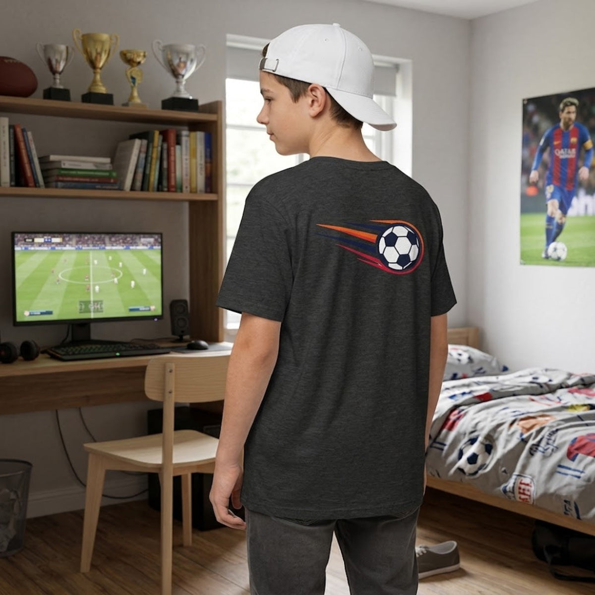Soccer Comet T‑Shirt — Fast Soccer Ball Graphic Tee
