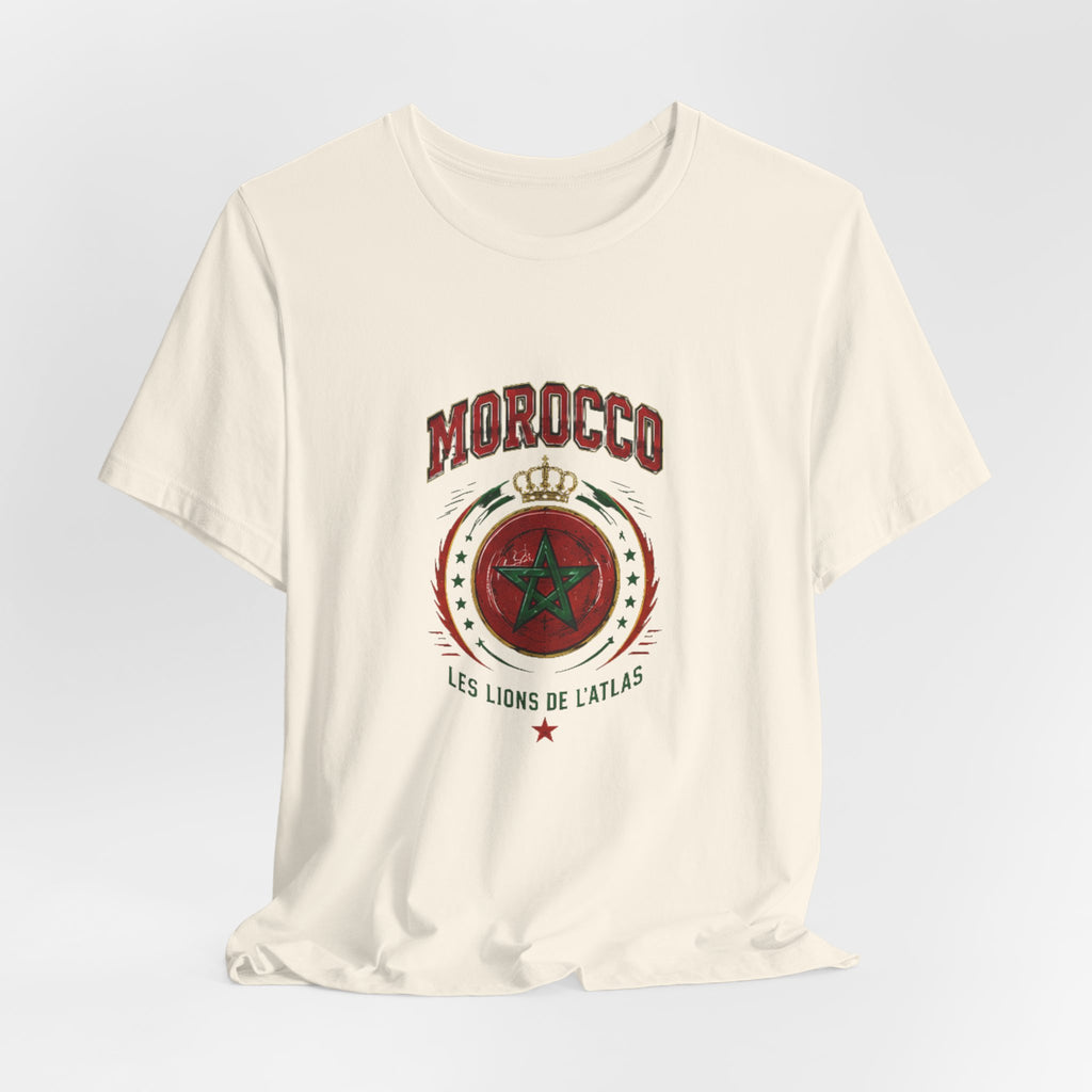 Morocco Crest T-Shirt - 'Les Lions de l'Atlas' Vintage Soccer Tee