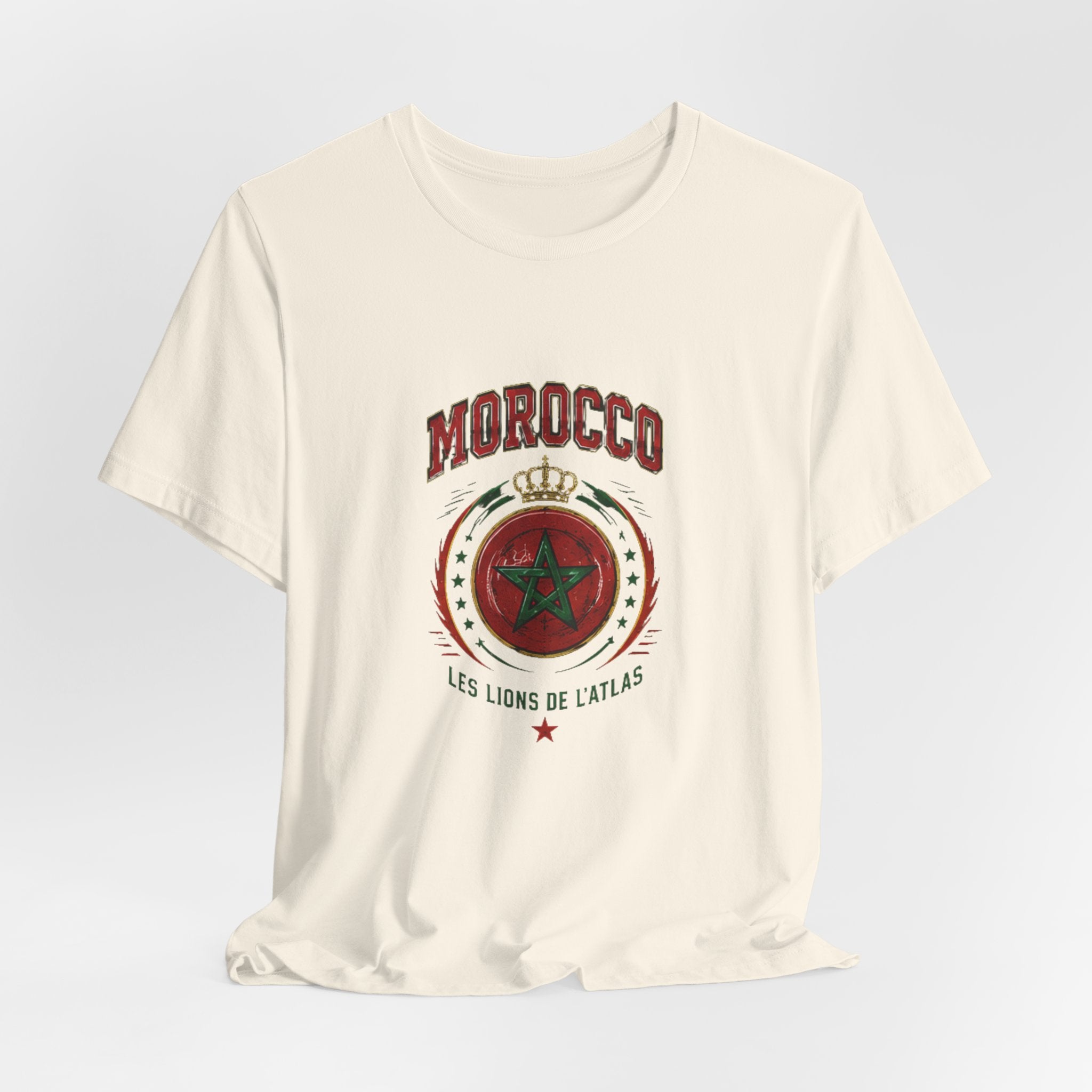 Morocco Crest T-Shirt - 'Les Lions de l'Atlas' Vintage Soccer Tee