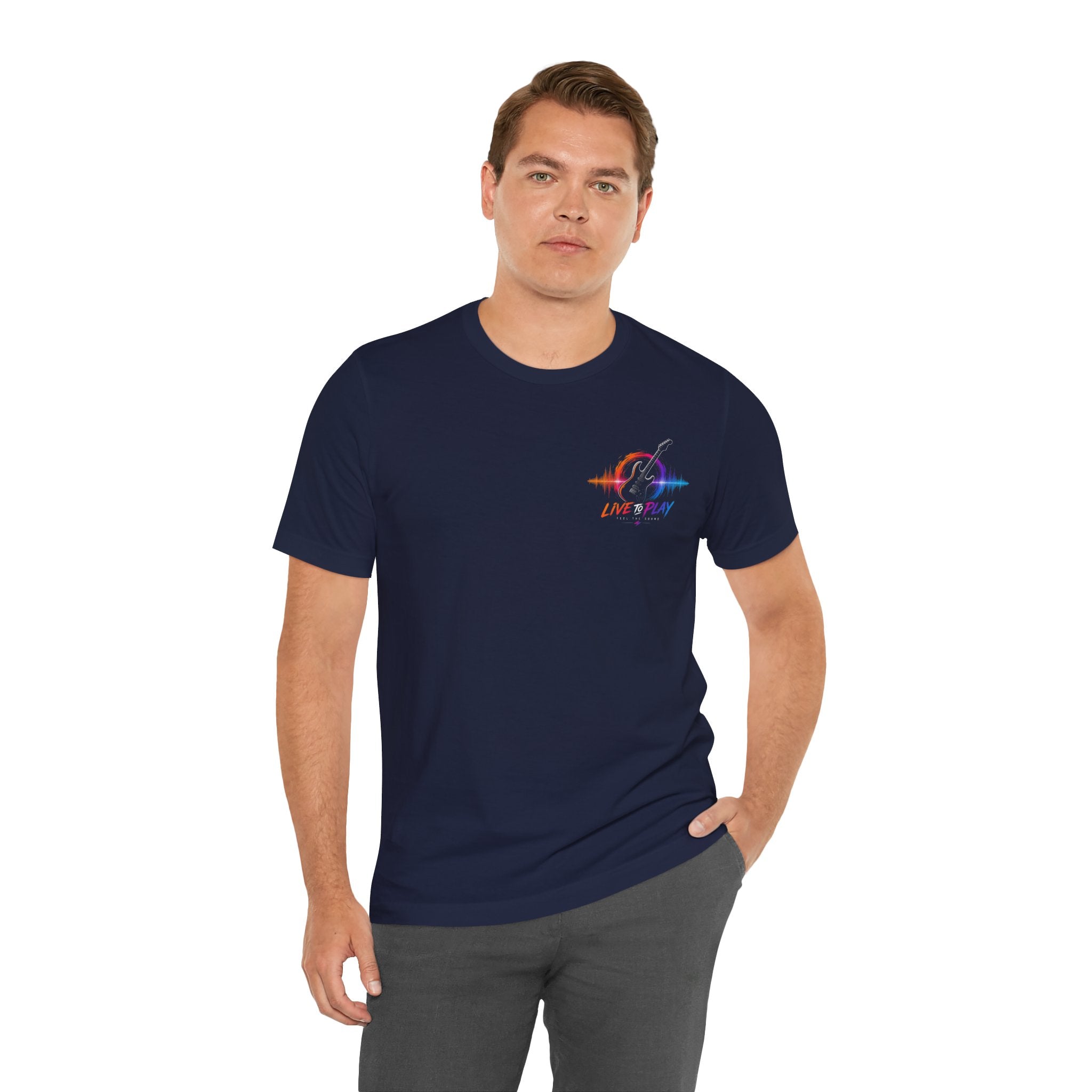 Live Play Music Tee — Waveform Logo Graphic T‑Shirt