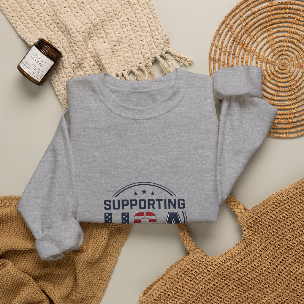 Supporting USA Crewneck Sweatshirt | soccer watch party, country colors
