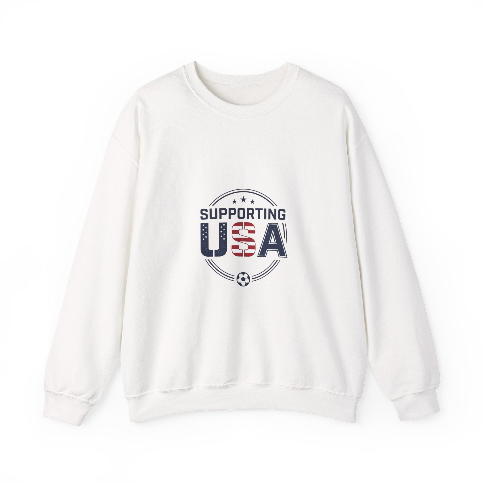 Supporting USA Crewneck Sweatshirt | soccer watch party, country colors