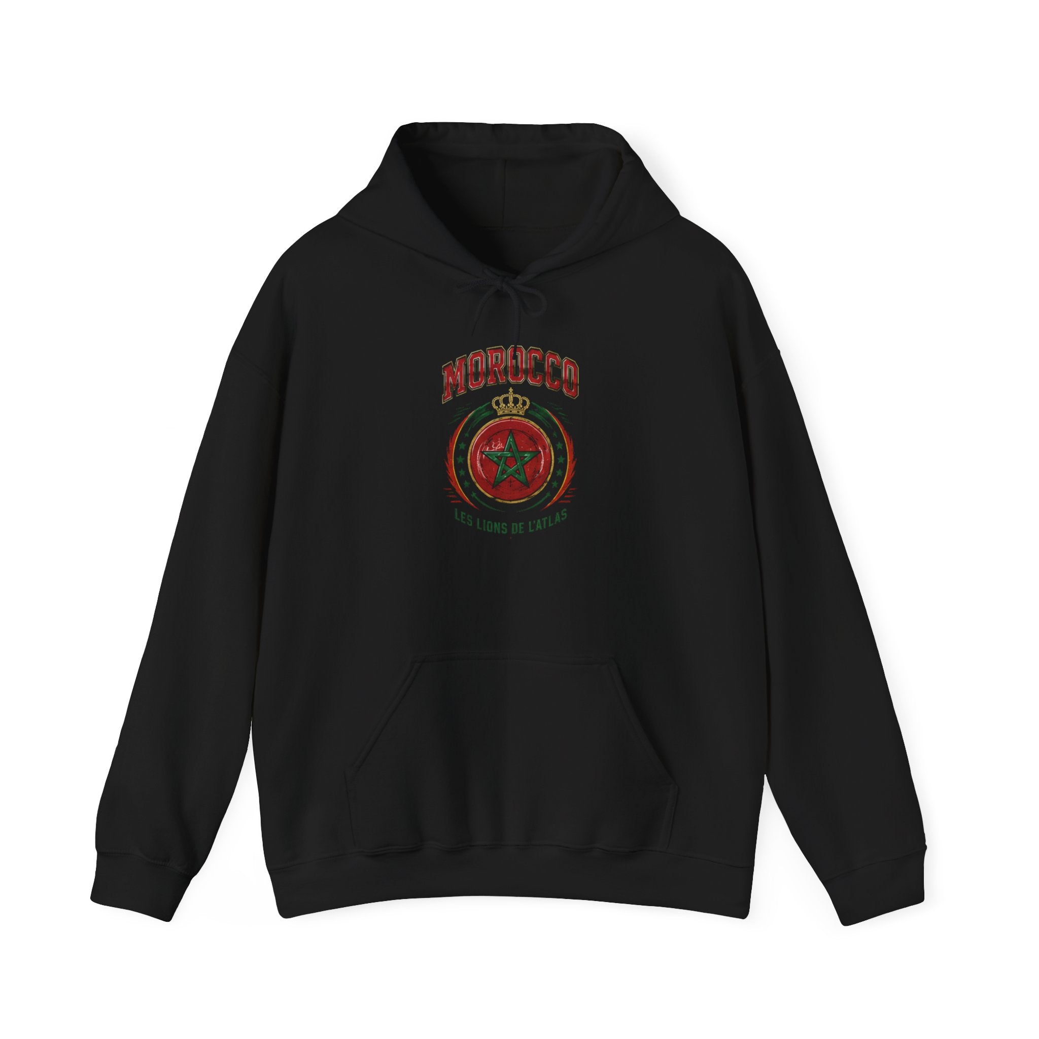 Morocco Crest Hoodie - Vintage Moroccan Emblem Travel Sweatshirt