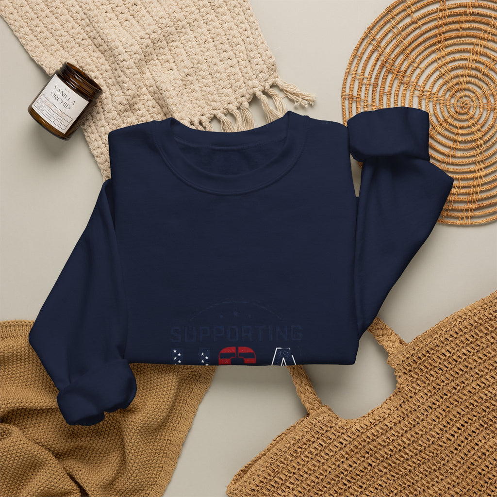 Supporting USA Crewneck Sweatshirt | soccer watch party, country colors