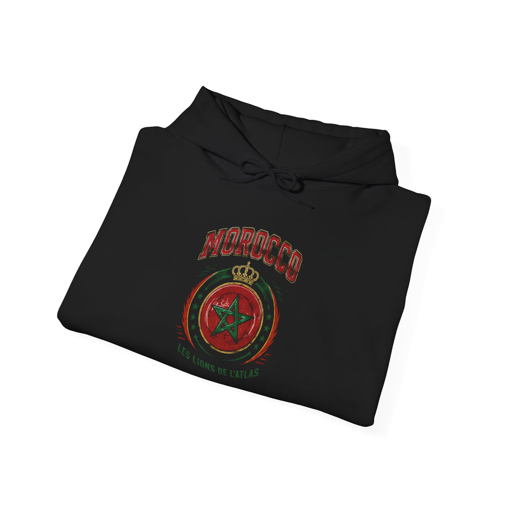 Morocco Crest Hoodie - Vintage Moroccan Emblem Travel Sweatshirt