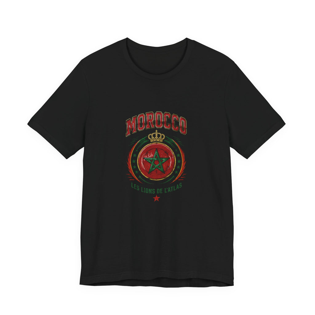 Morocco Crest T-Shirt - 'Les Lions de l'Atlas' Vintage Soccer Tee