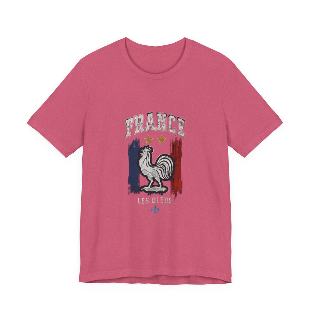 France Rooster Graphic Tee — Les Bleus Tricolor Soccer Shirt