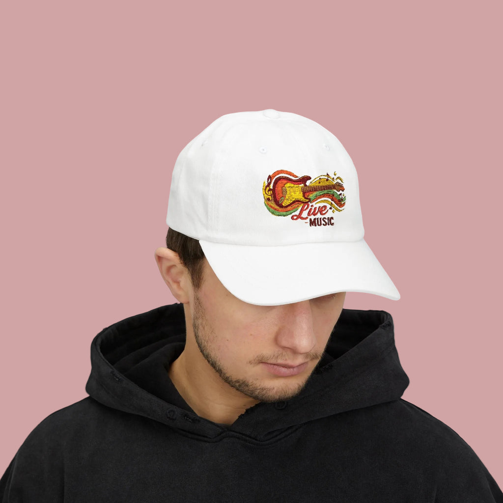 Dad Cap - 'Strum & Steel' Guitar Sequin Embroidered Hat