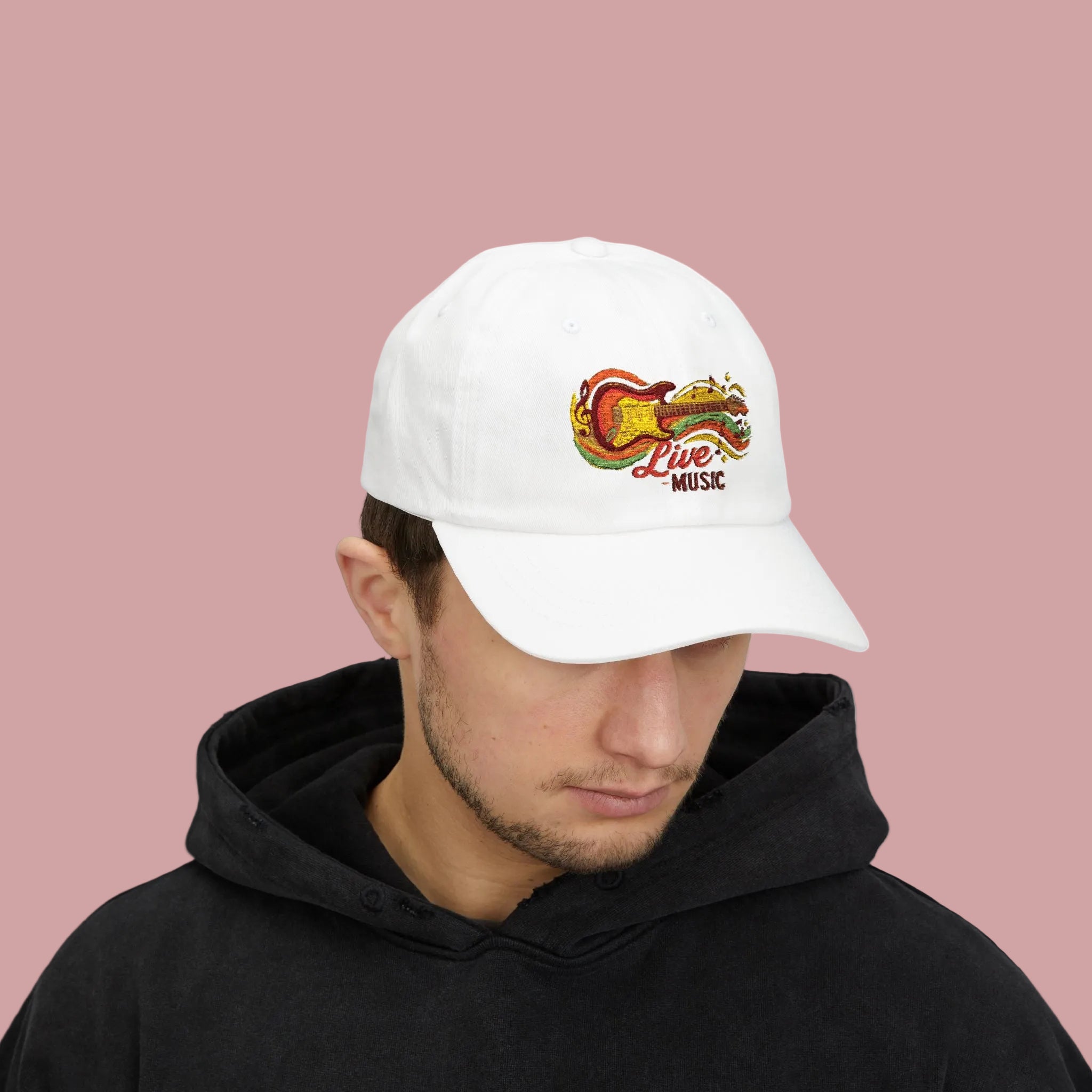 Dad Cap - 'Strum & Steel' Guitar Sequin Embroidered Hat