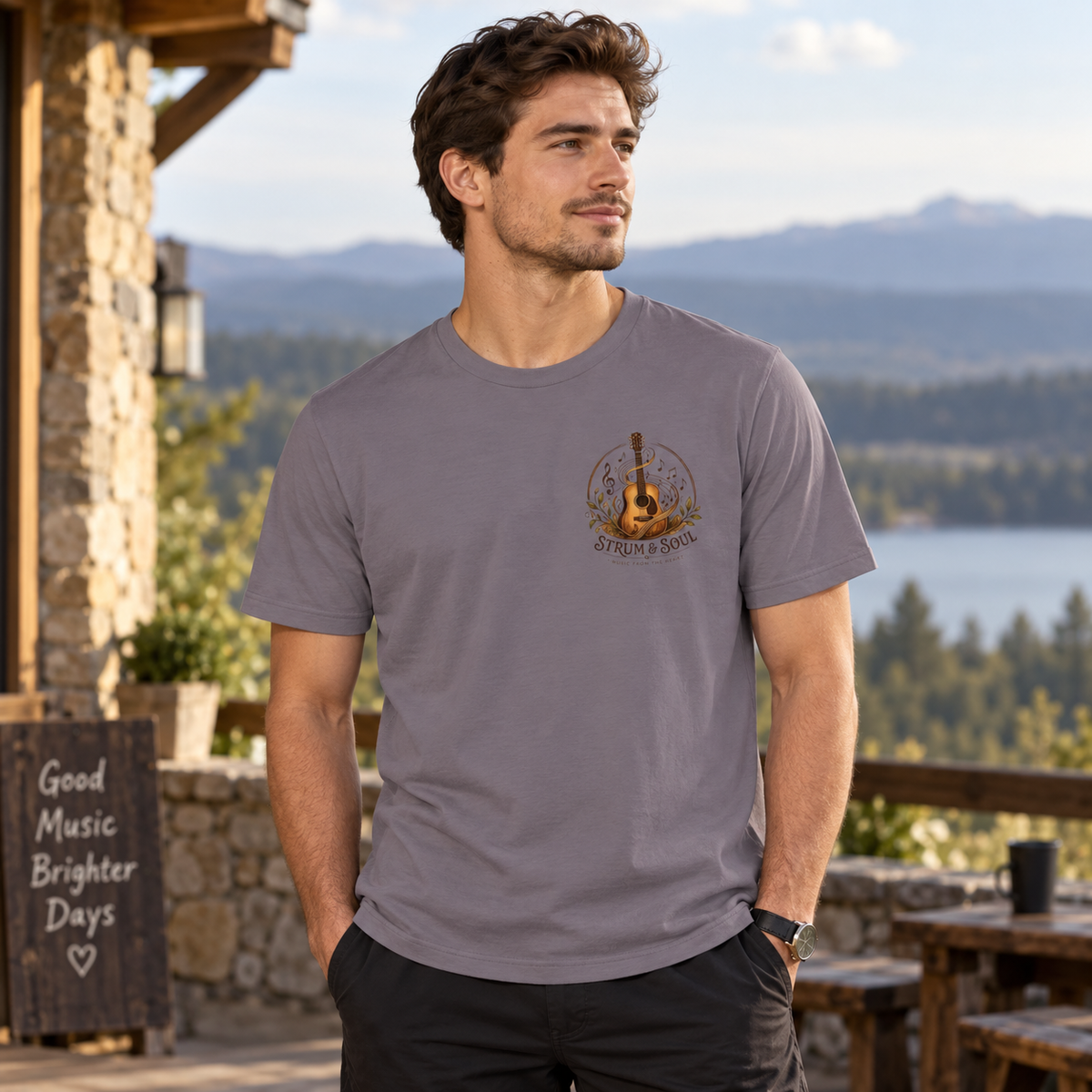 Acoustic Soul Guitar Tee — 'Strum & Soul' Acoustic Guitar Graphic T-Shirt