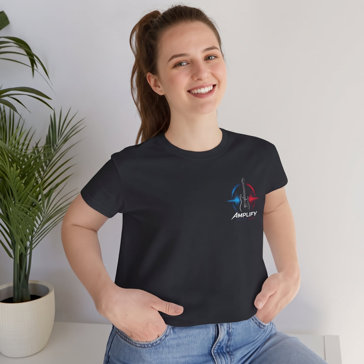 Live Play Music Tee — Colorful Waveform Graphic T-Shirt
