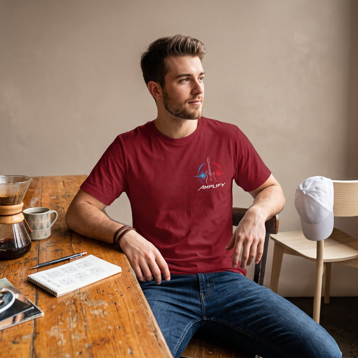 Live Play Music Tee — Colorful Waveform Graphic T-Shirt