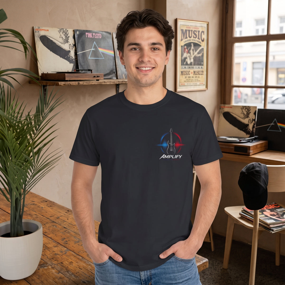Live Play Music Tee — Colorful Waveform Graphic T-Shirt