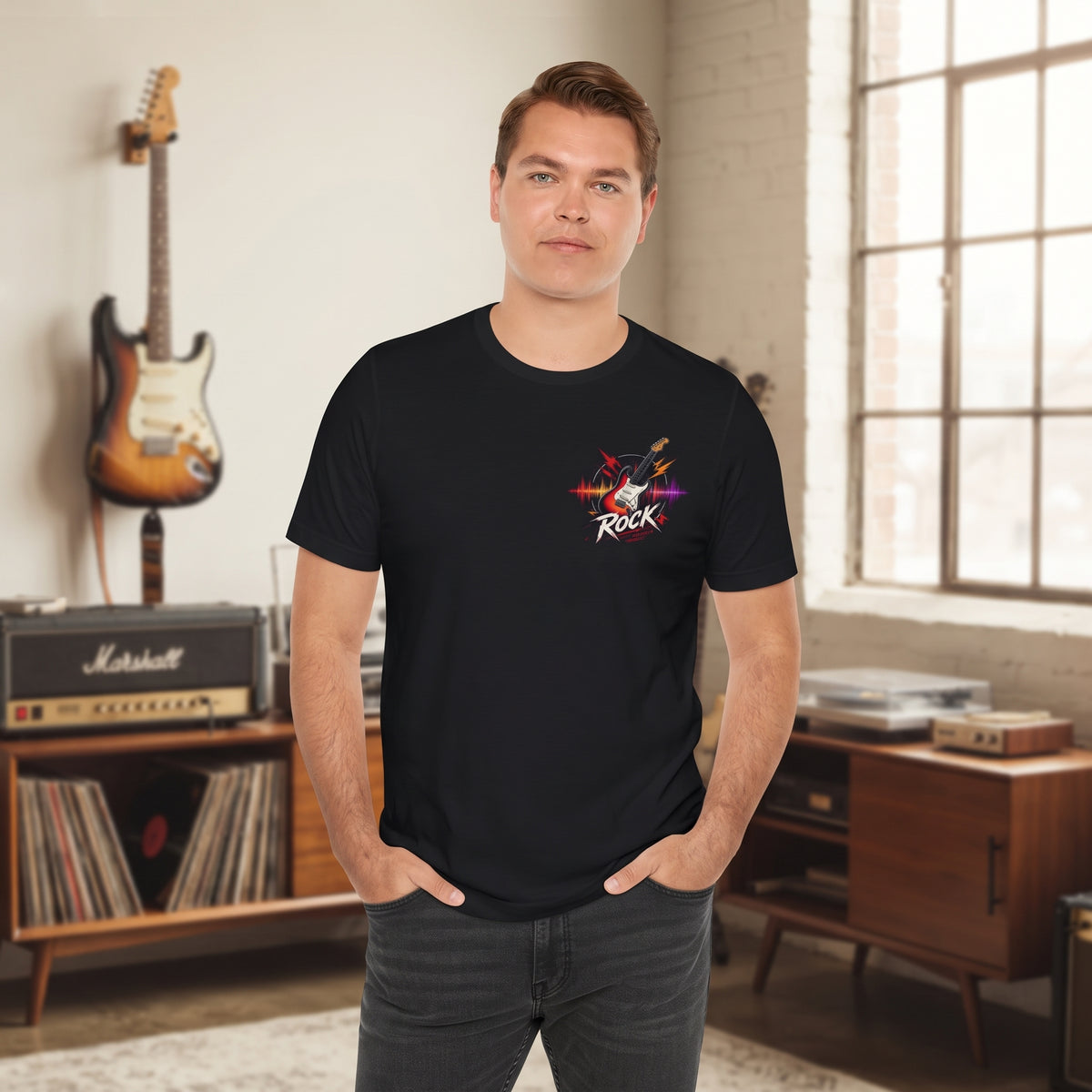 Phoenix Soundwave T‑Shirt — Colorful Phoenix Graphic with "Rise Above" Text
