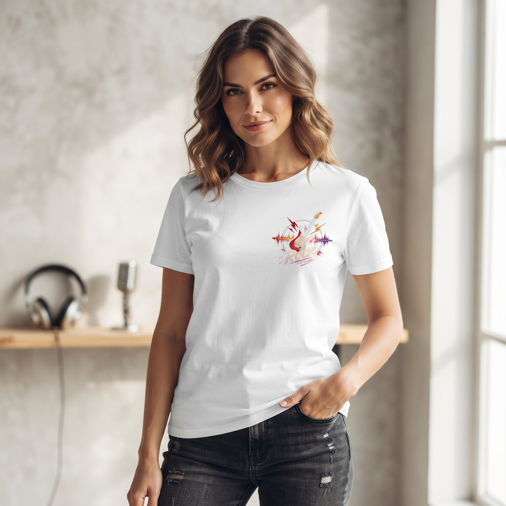 Phoenix Soundwave T‑Shirt — Colorful Phoenix Graphic with "Rise Above" Text